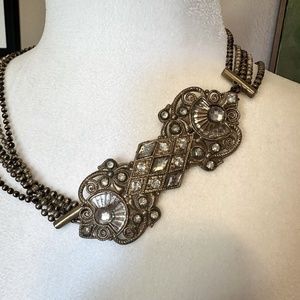 Elegant Brooch-Necklace Upcycled Vintage Statement Piece